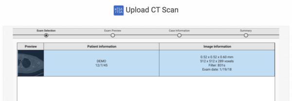Advita AI One Active Intelligence Surgeon and Rep Portal CT Scan upload is complete