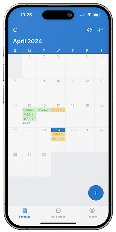 Advita Ortho CIMplicity Mobile App Calendar