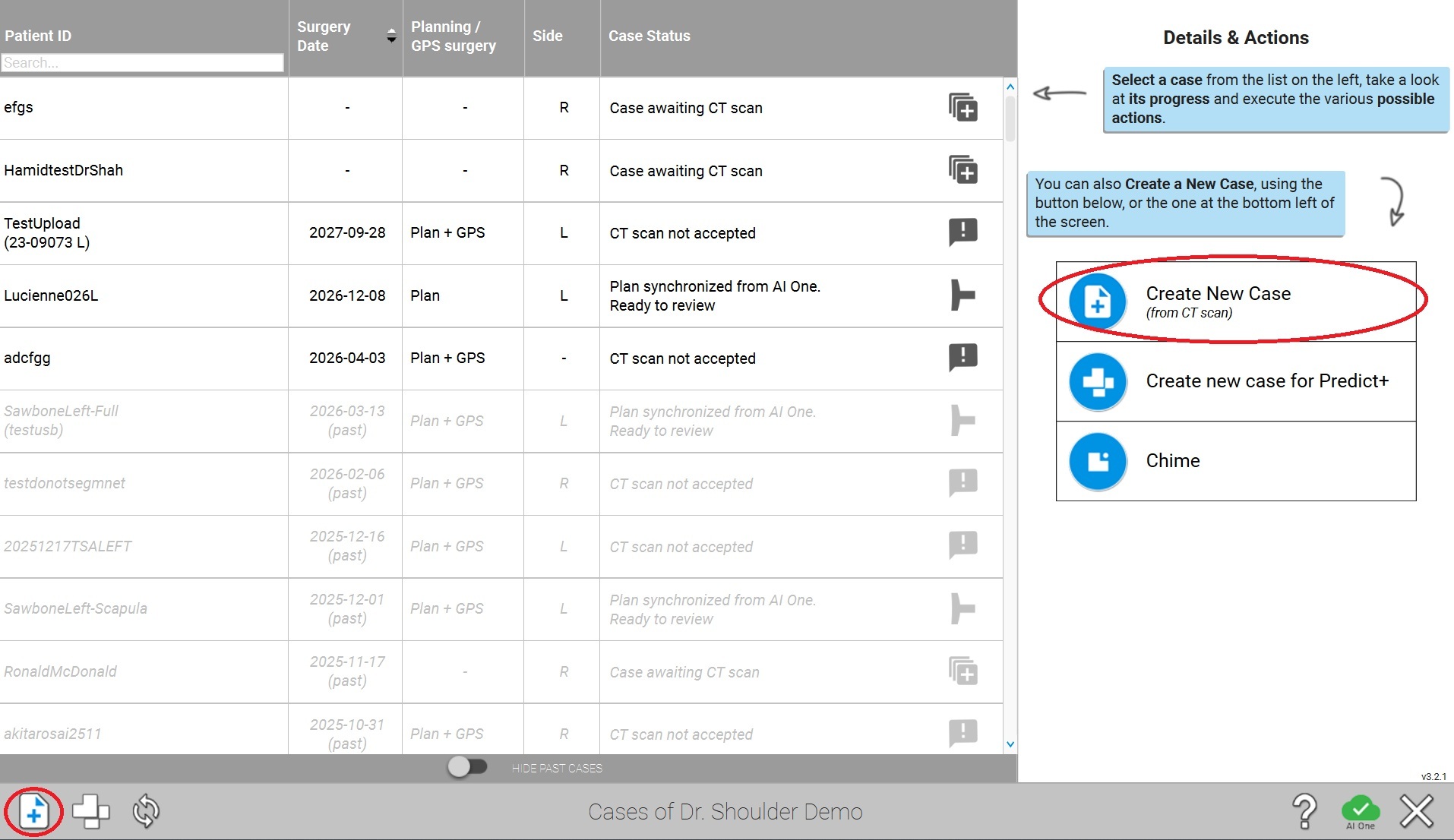 - A case can be uploaded using The Shoulder Planning App or via the WebUpload Portal on the Ai One Website