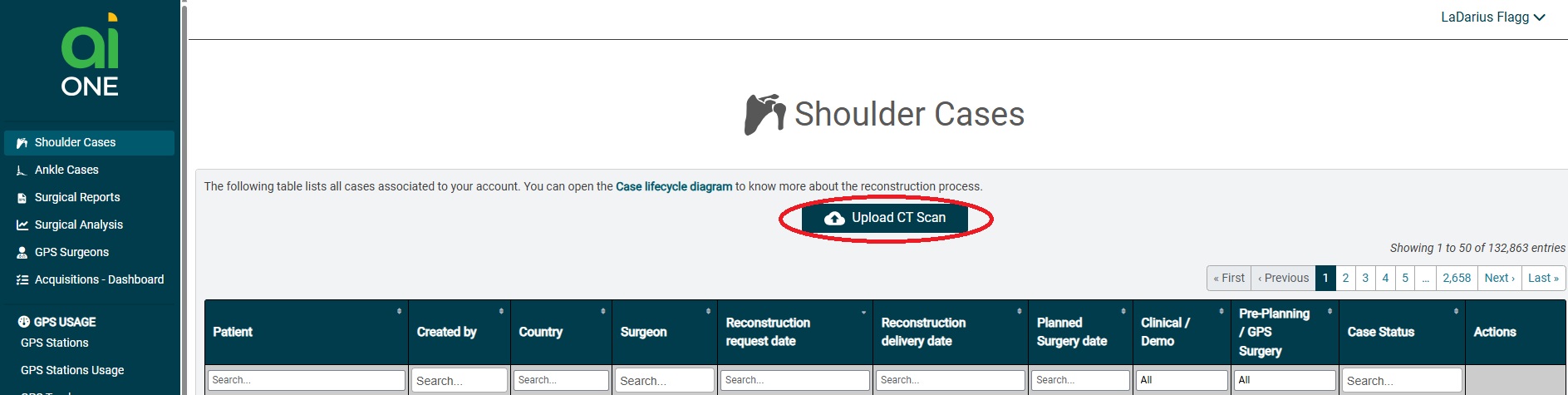 - A case can be uploaded using The Shoulder Planning App or via the WebUpload Portal on the Ai One Website